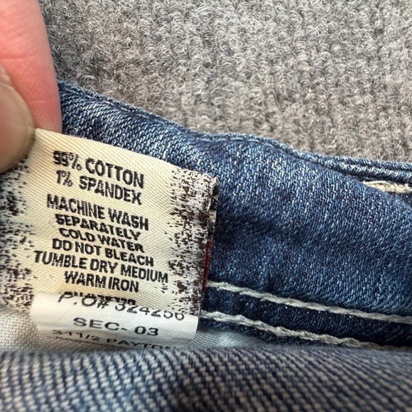 BKE Payton Bootcut Jeans Womens 26R (Fits 29x30) Blue Low Rise Raw Hem Stretch - Picture 14 of 15